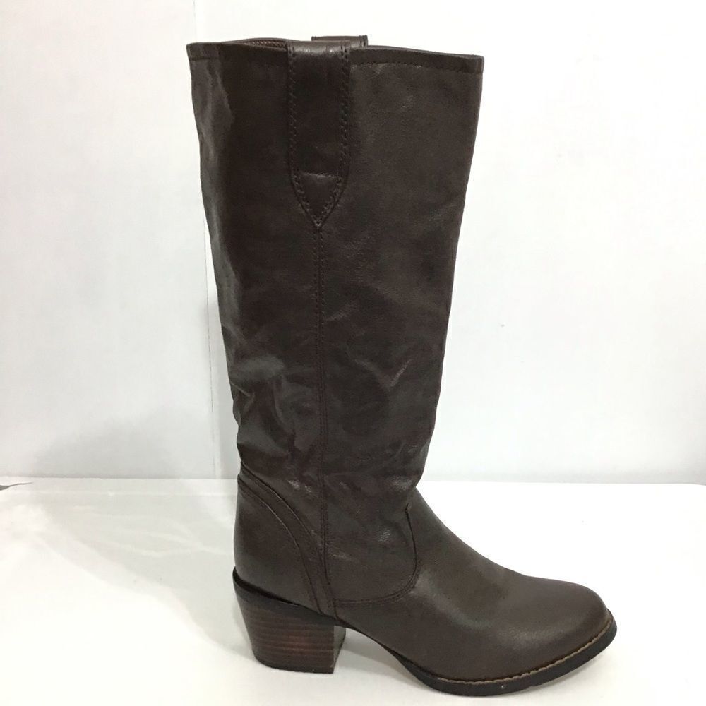 Durango Brown Western Style Leather Platform Riding Boots Tall Boot Size 8